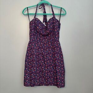 EUC Betsy Johnson Vintage Y2K Cotton Ditsy Floral Halter Dress